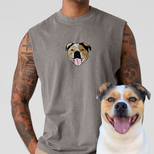 Custom Pet Portrait Faded Tank - MENS