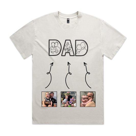 Custom Line Art DAD Faded Tee