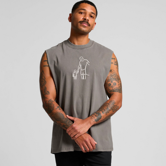 Custom Line Art Faded Tank - MENS