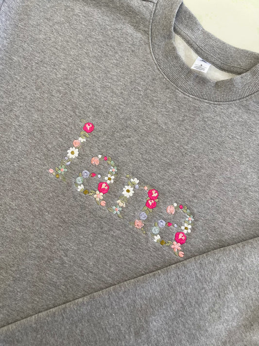 Floral Name Crewneck - UNISEX