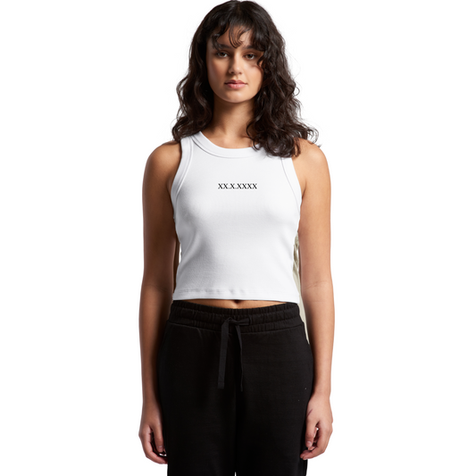 Roman Numeral Ribbed Crop Tank